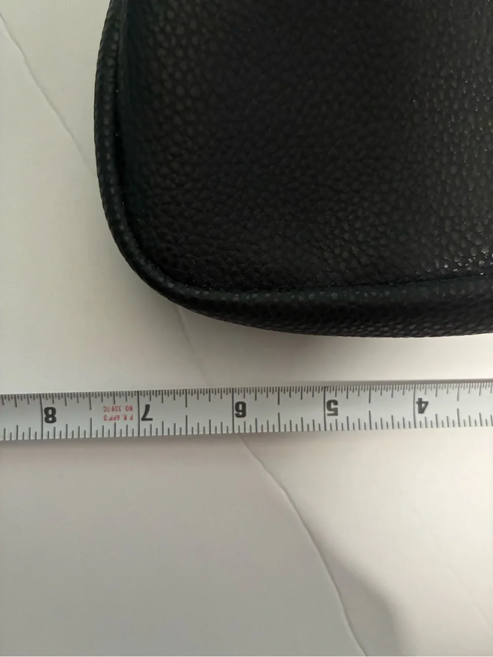 Shiseido Black Pebbled Leather Cosmetic Case with Gold Logo